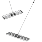 Rastrello livellatore per prato cortile, Livellatore giardino con impugnatura ergonomica e piastra 106 x 25 cm Argento-Attrezzi da giardino