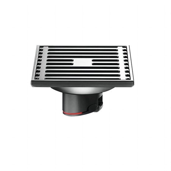 Sfiorino di Protezione Acqua - Materiale Inox - Rilievo Anticorrosivo - 10x10 cm - Ampia Superficie di Drenaggio - Fuga d'Acqua - Livello di Raccordo a U - Fissaggio di Scarico
