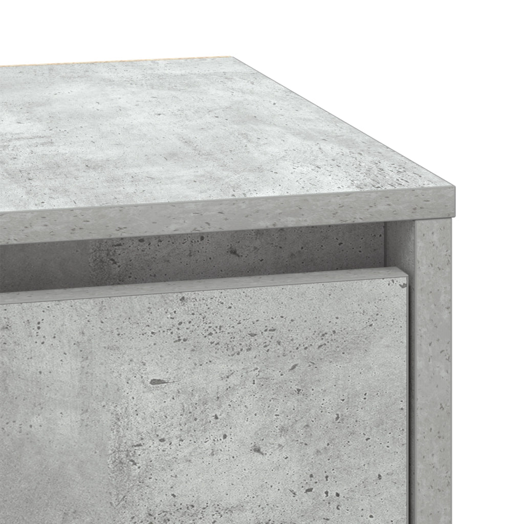 Comodino con luci LED grigio cemento 39x34.5x50 cm
