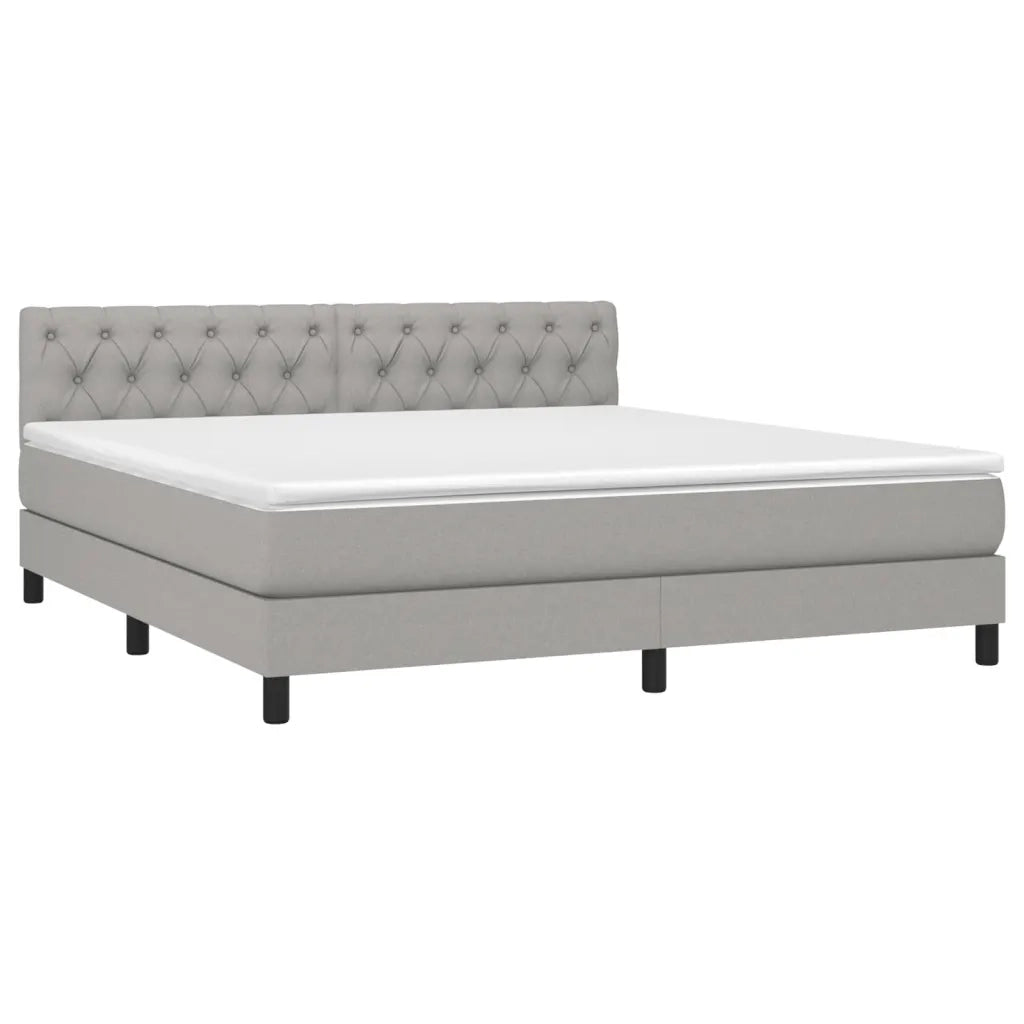Giroletto a Molle con Materasso Grigio Chiaro160x200 cm Tessuto cod mxl 45555