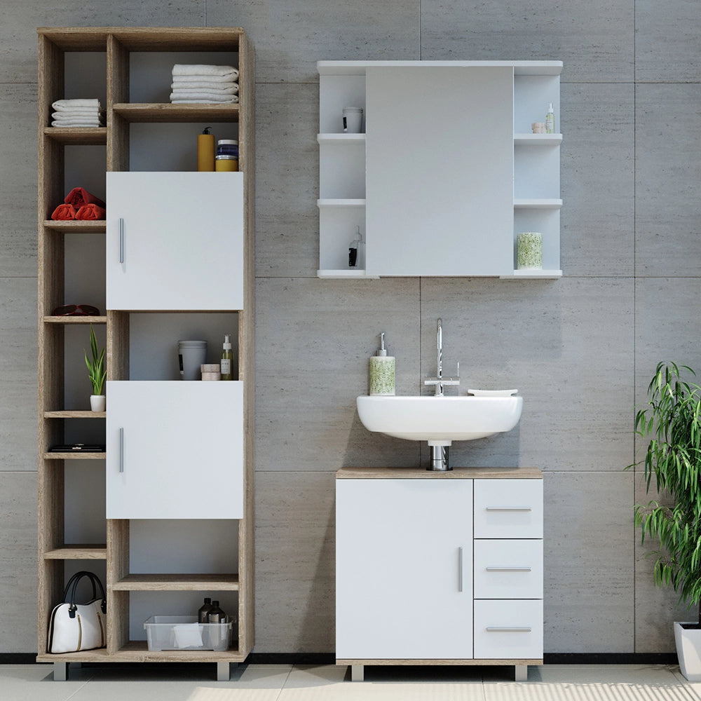 Vicco Set mobili bagno Sonoma 3 parti, con colonna