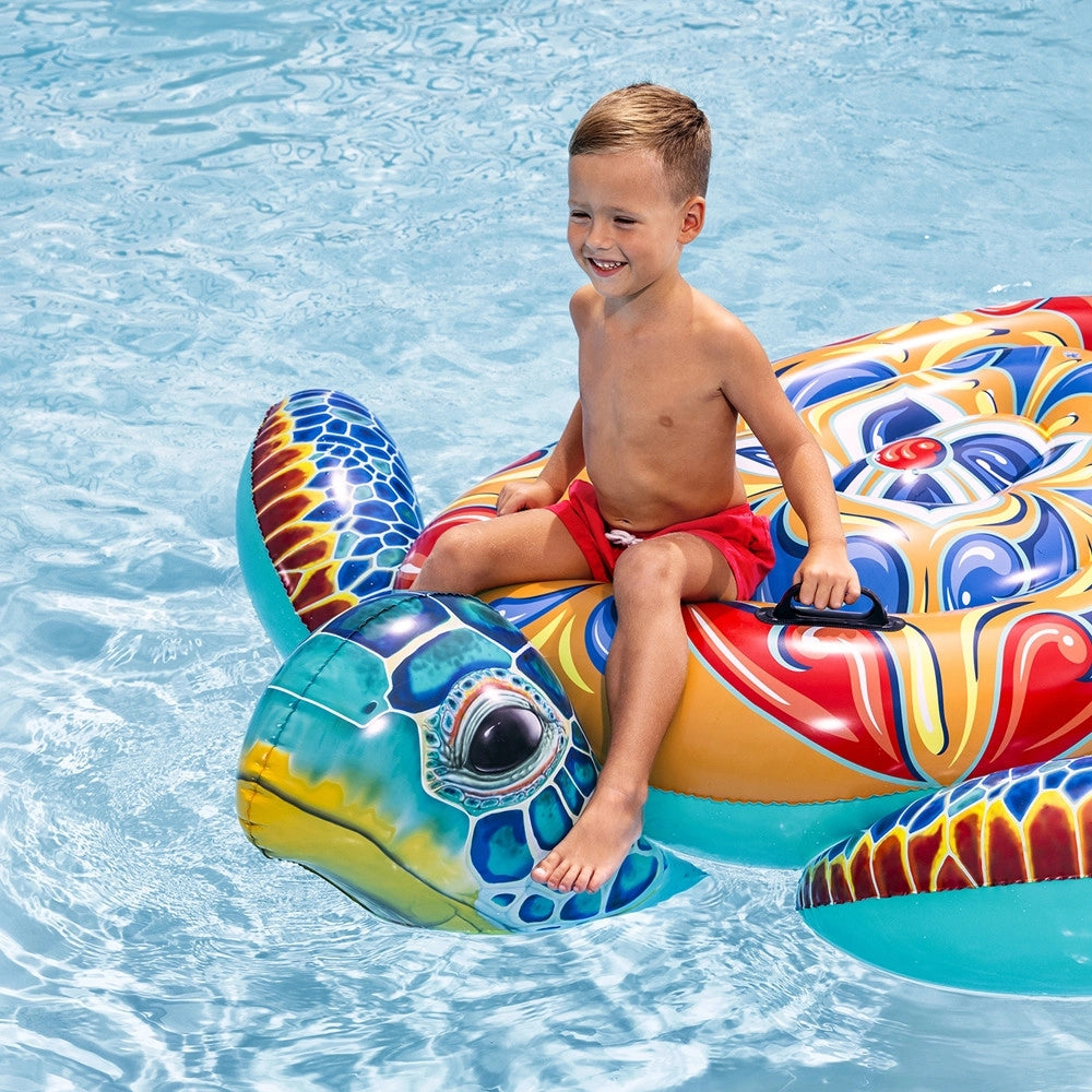 Trade Shop - Cavalcabile Gonfiabile Piscina Tartaruga Mediterranea Design Maioliche Con Maniglie 41523 -