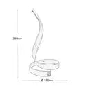 Lampada moderna curva luce tavolo scrivania ufficio LED 12W lume comodino 230V BIANCO LUCE FREDDA 6500K