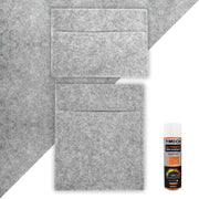 Rivestimento Fodera per Furgoni e 2 Tasche Portaoggetti & Colla Adesiva - Grigio Argentato