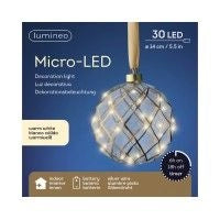 SFERA LUMINOSA DIAMETRO 14 CM IN VETRO CON MICROLED BIANCO CALDO KAEMINKG