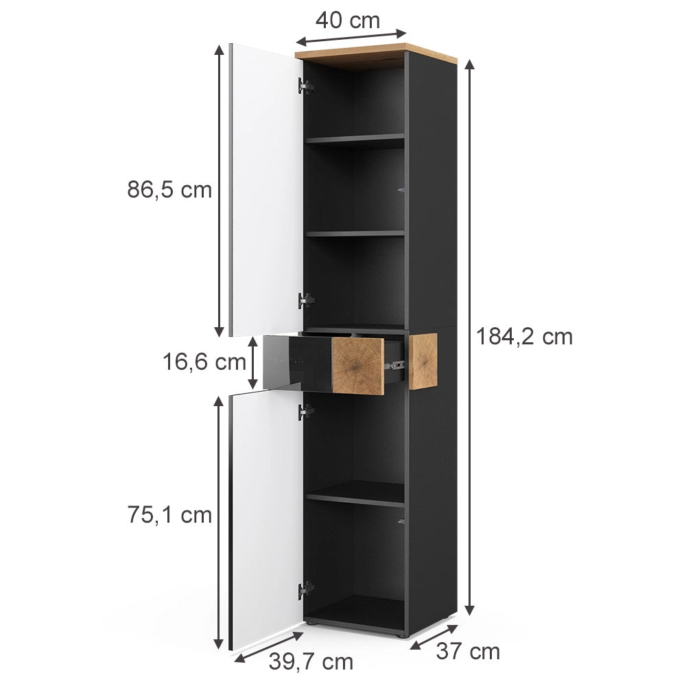 Vicco Mobile bagno alto Antracite 40 x 184.2 cm