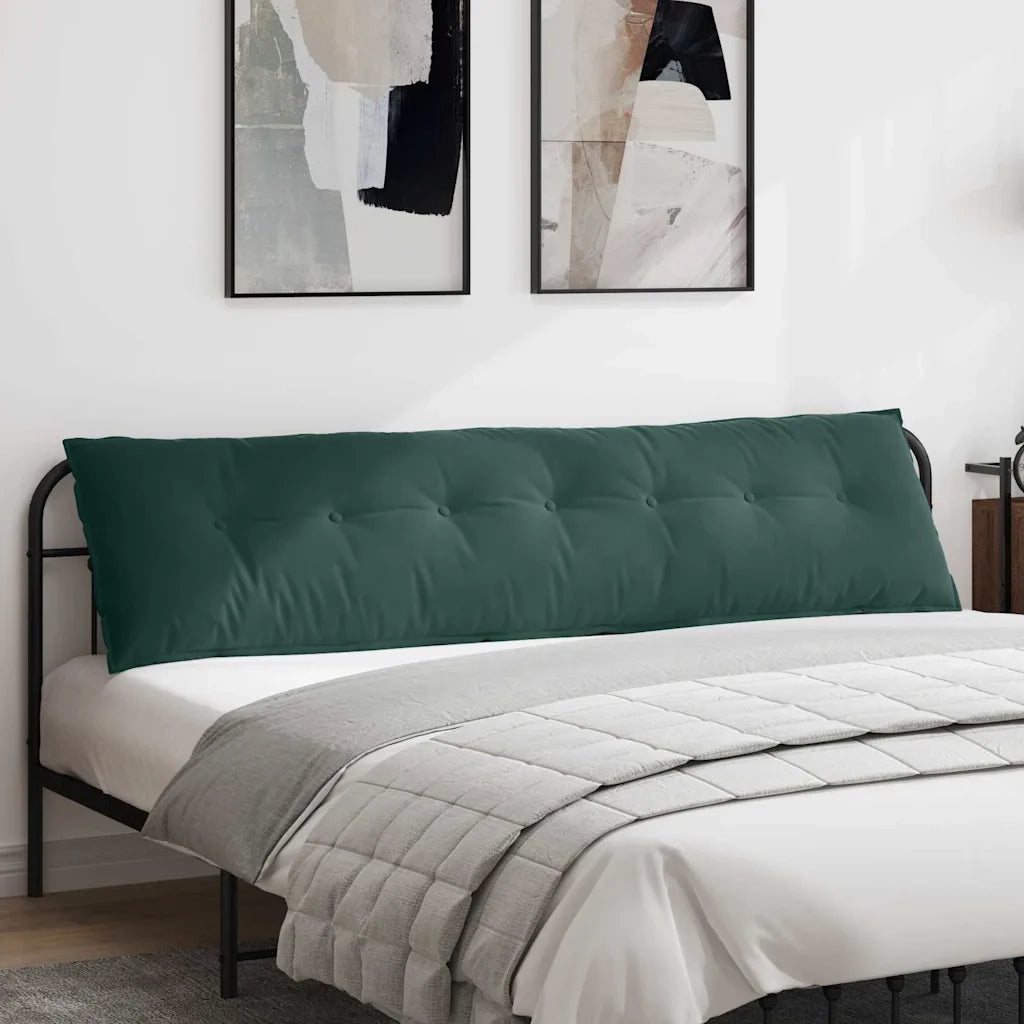 Cuscino per Schiena Verde Scuro 200 x 50 cm Tessuto in Cords 42014978
