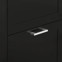 Scarpiera Moderna con 3 Cassetti Ribaltabili per 15 Paia di Scarpe e Ripiano Regolabile, 54x24x117.5cm, Nero