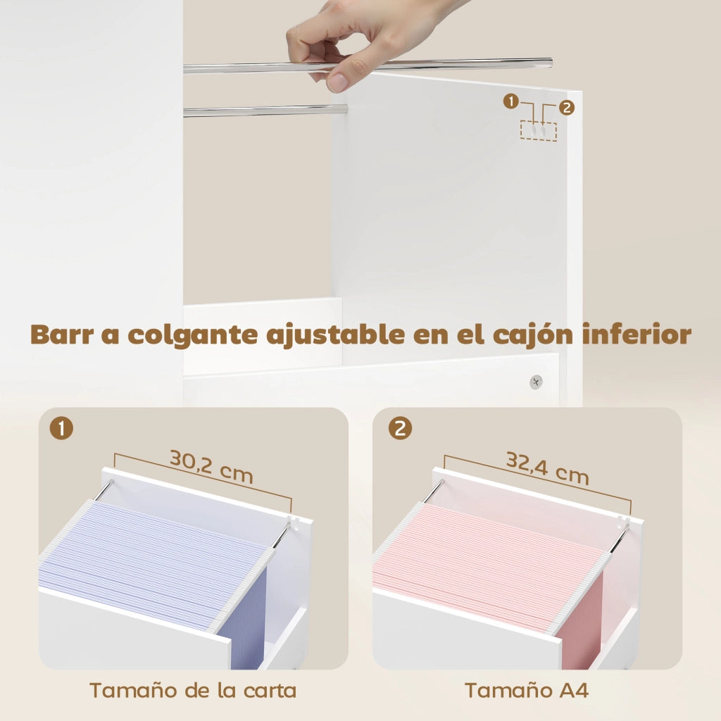 Mobile per Stampante con Ruote e Cassetto ¨C zephmum ¨C Bianco