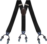 Cinturoni per pantaloni in stile Y, regolabili, 25 mm, con 6 clip metalliche antiscivolo, nero, blu, salopette