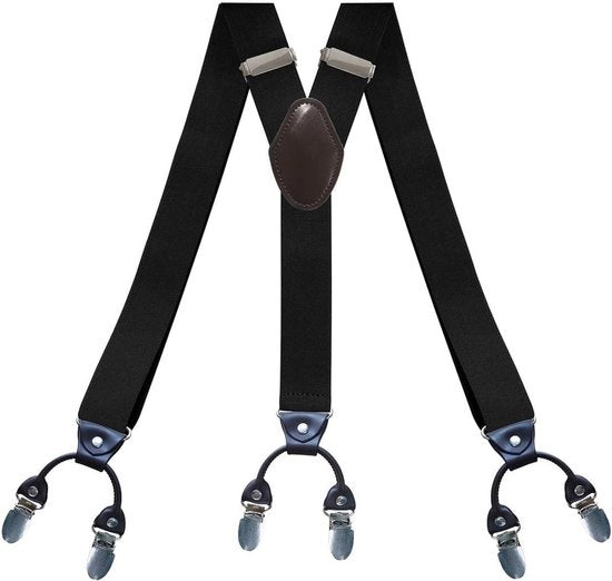 Cinturoni per pantaloni in stile Y, regolabili, 25 mm, con 6 clip metalliche antiscivolo, nero, blu, salopette