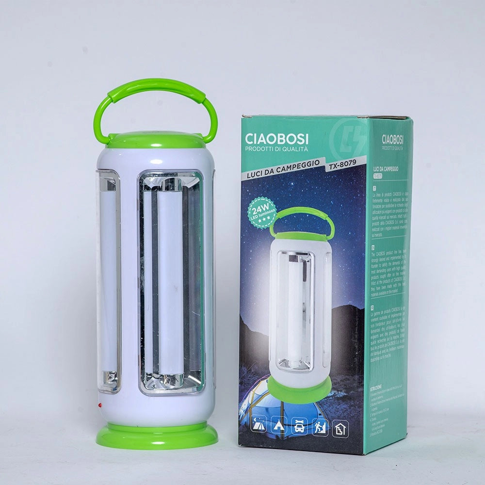 Trade Shop - Lampada Luce Emergenza Batteria Ricaricabile Led 24w Tx-8079 Lanterna Campeggio -