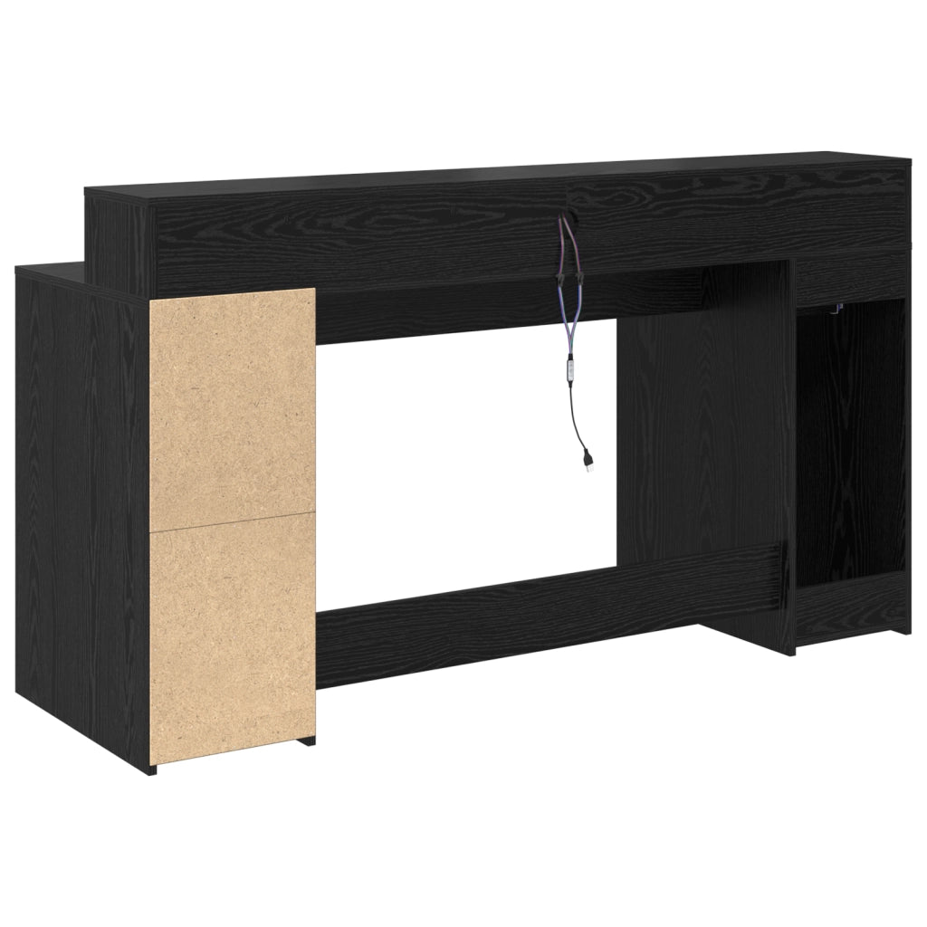 Scrivania Rovere Nero 160x55x91 cm Legno ingegnerizzato