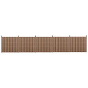 Set di 5 pannelli frangivento/schermo per la privacy in legno composito (WPC) marrone 185 x 932 cm 03_0006590