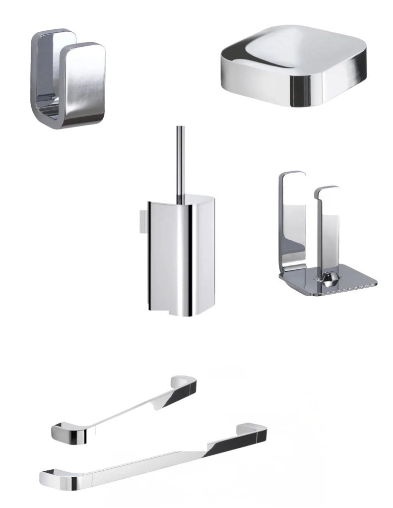 Set da 6 accessori a muro GEDY linea Outline cromato