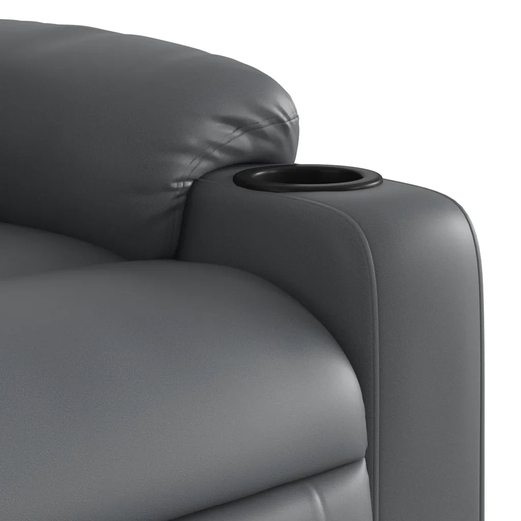 Poltrona | Sedia Relax Reclinabile Grigia in Similpelle