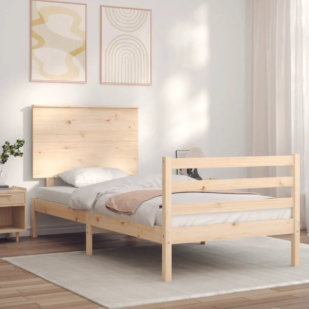 Giroletto con Testiera 100x200 cm in Legno Massello 3195211