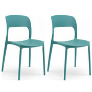 Sedia In Polipropilene Marte Ergonomica Arredo di Design Esterno e Interno da Giardino Impilabile Sedie Petrolio/2 Sedie