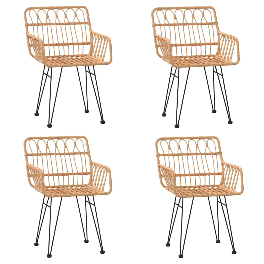 Set da pranzo da esterno 5 pezzi mobili da giardino resina di vimini 02_0014328