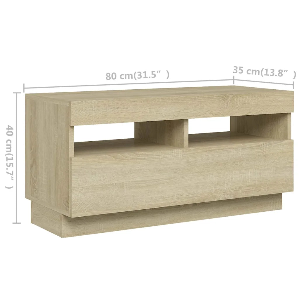 Mobile Porta TV con Luci LED Rovere Sonoma 260x35x40 cm cod mxl 13533