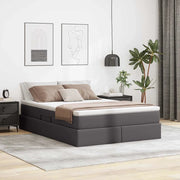 Letto con contenitore e materasso Grigio 140 x 190 cm