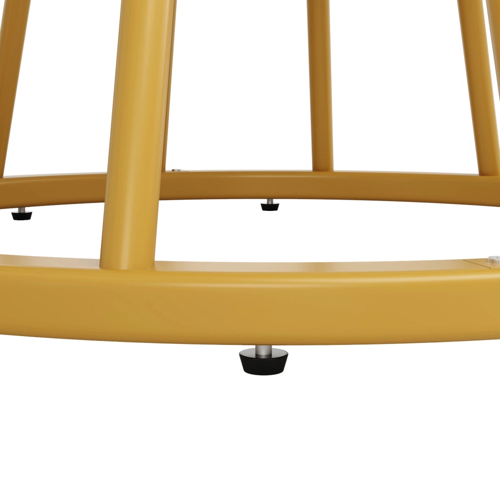 Tavolo da pranzo rotondo 100 cm con piano effetto marmo; MDF e metallo; oro