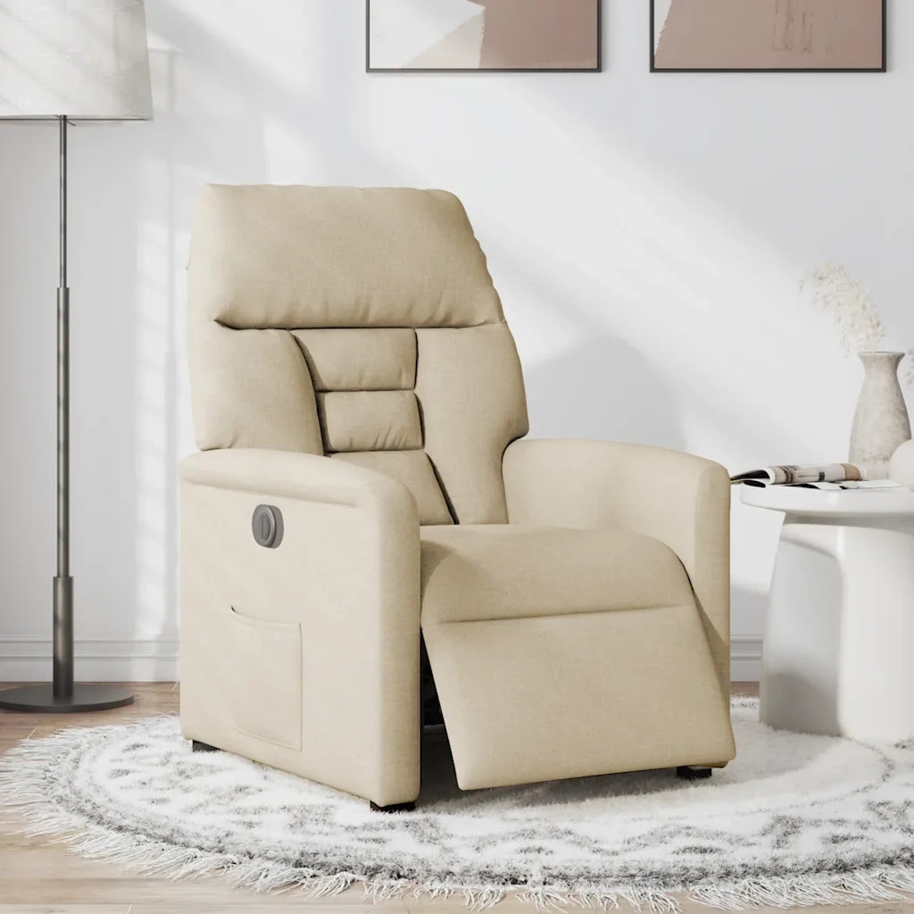 Poltrona Elettrica Reclinabile Crema in Tessuto 3303020