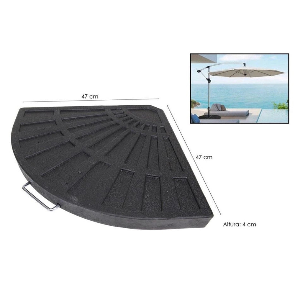 Trade Shop - Supporto Base Per Ombrellone Peso Piede D'appoggio Con Maniglia Metallo Nero 020701 -