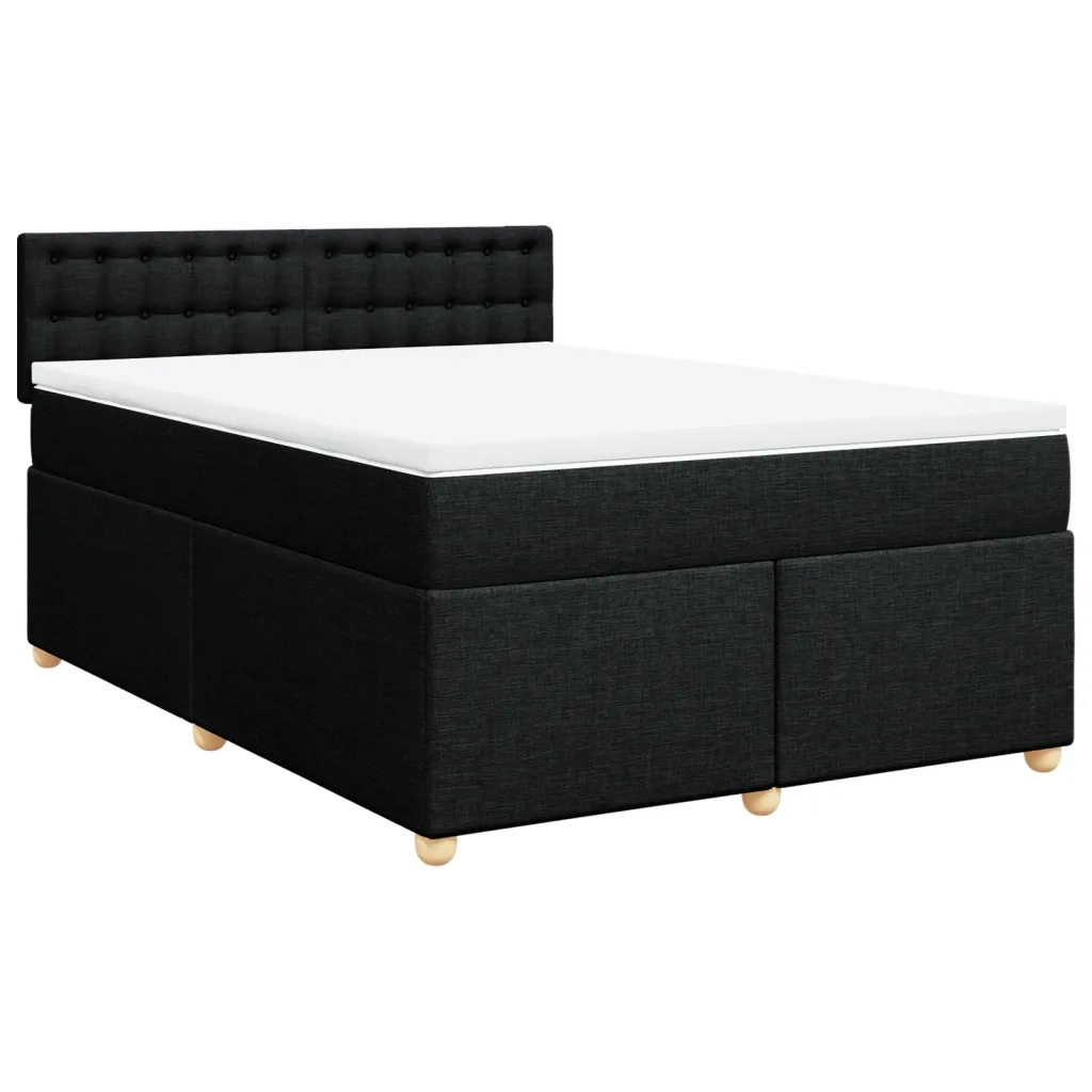 Giroletto a Molle con Materasso Nero 140x190 cm in Tessuto 3288991