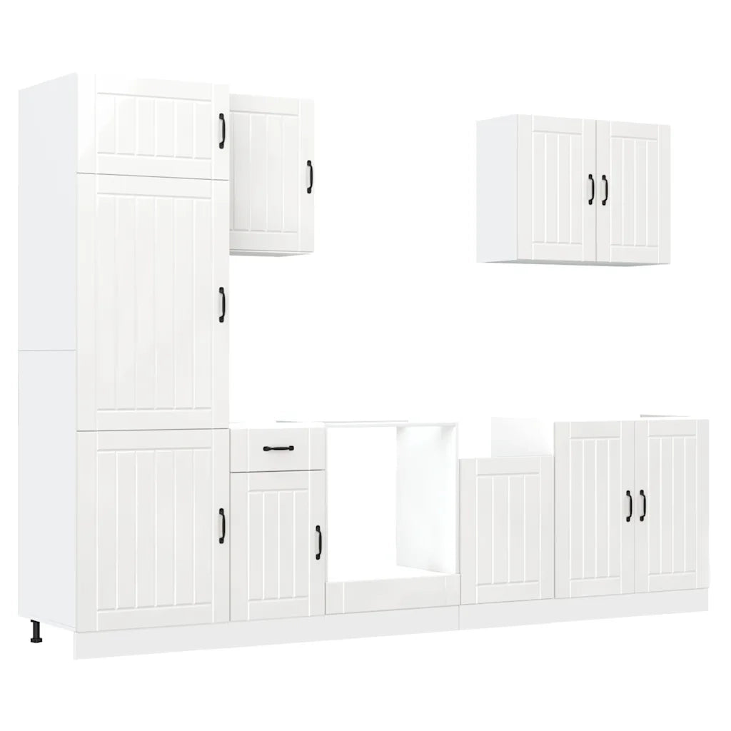 Set Mobili da Cucina 7 pz Lucca Bianco Legno Multistrato 3314771