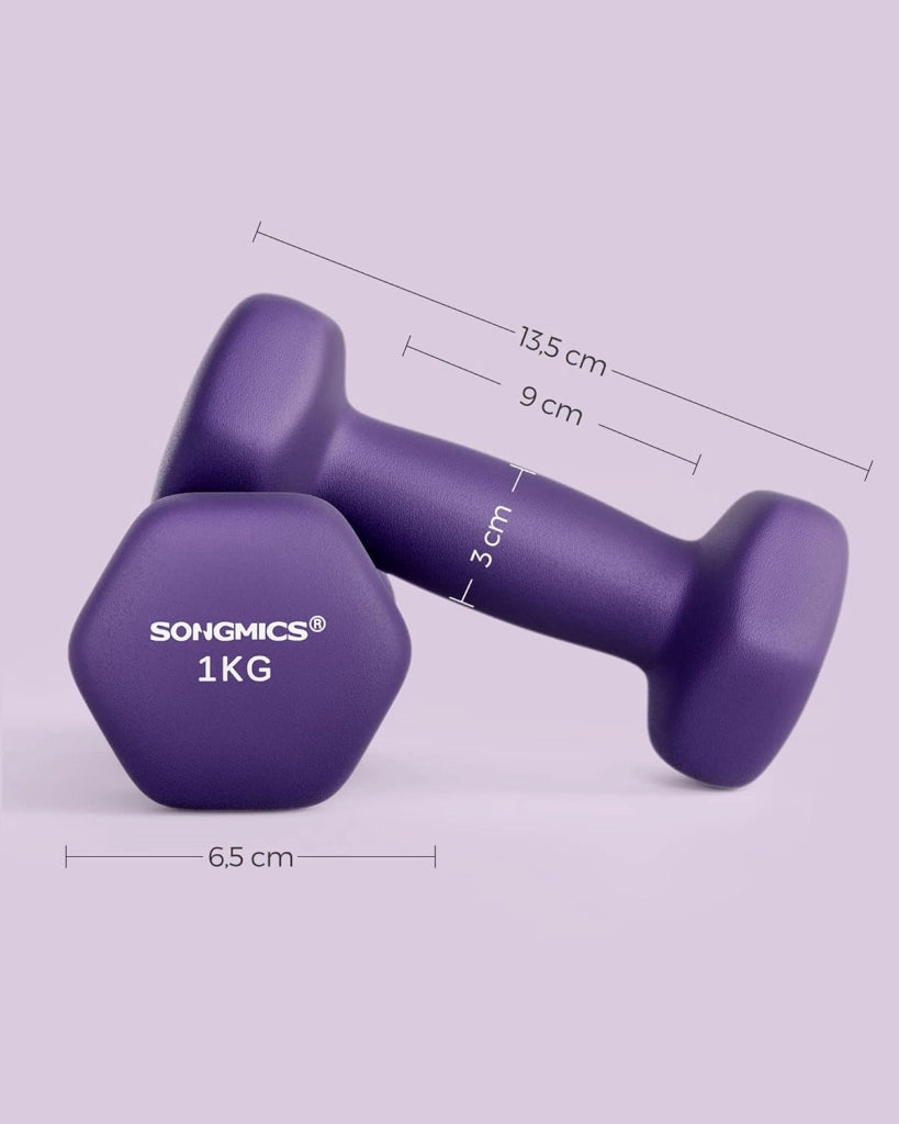 Set di 2 manubri esagonali con rivestimento in neoprene per allenamento di forza, fitness, allenamento a casa