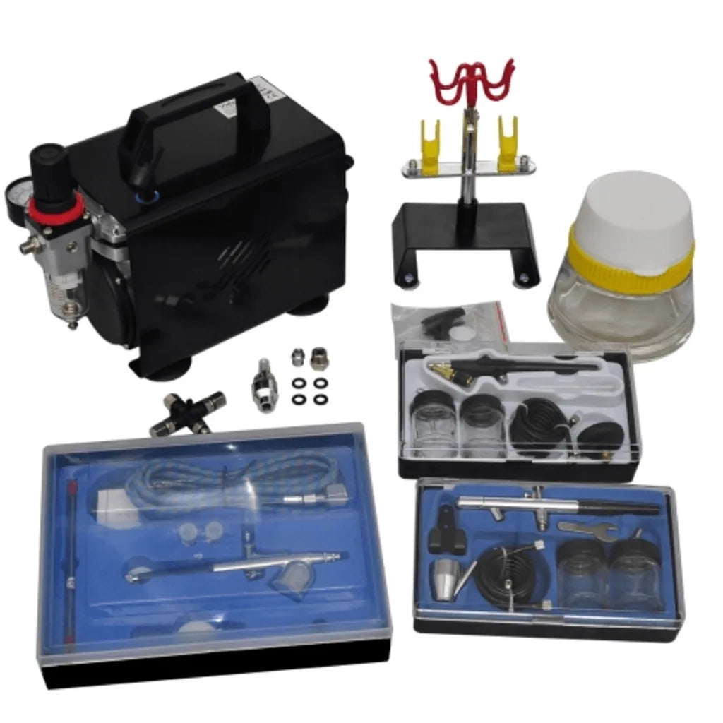 Set Compressore Aerografo con 3 Pistole 140286