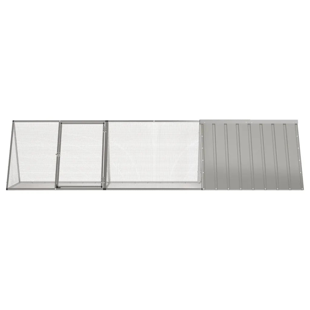 Gabbia per conigli grigia 302,5x80,5x71 cm in acciaio zincato 3106449