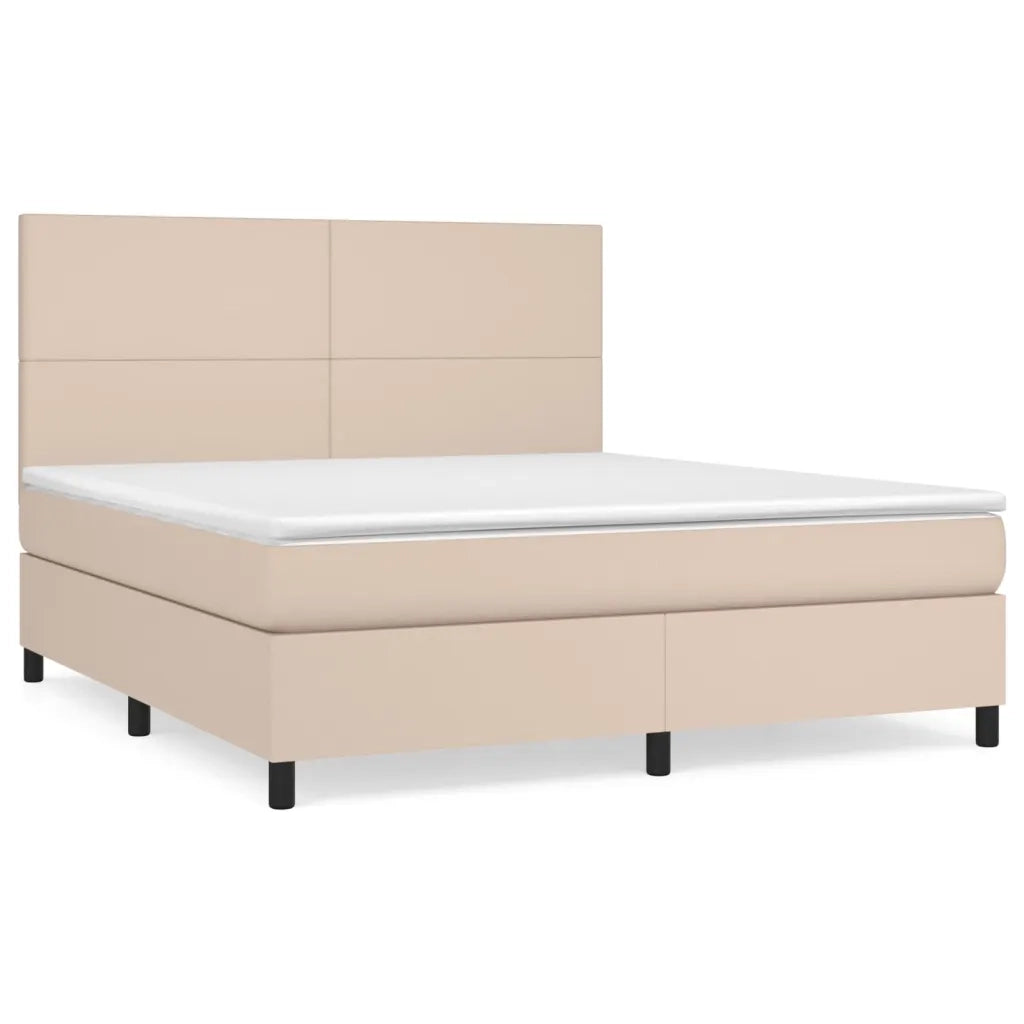 Giroletto a Molle con Materasso Cappuccino 160x200cm Similpelle 3142736