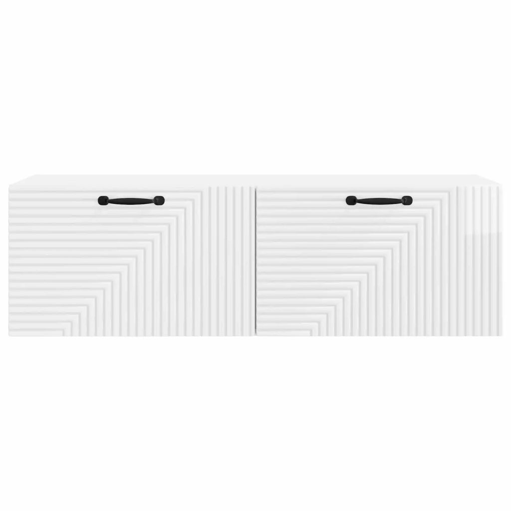 Mobile Porta TV da Muro Bianco Lucido 98 x 31 x 30 cm