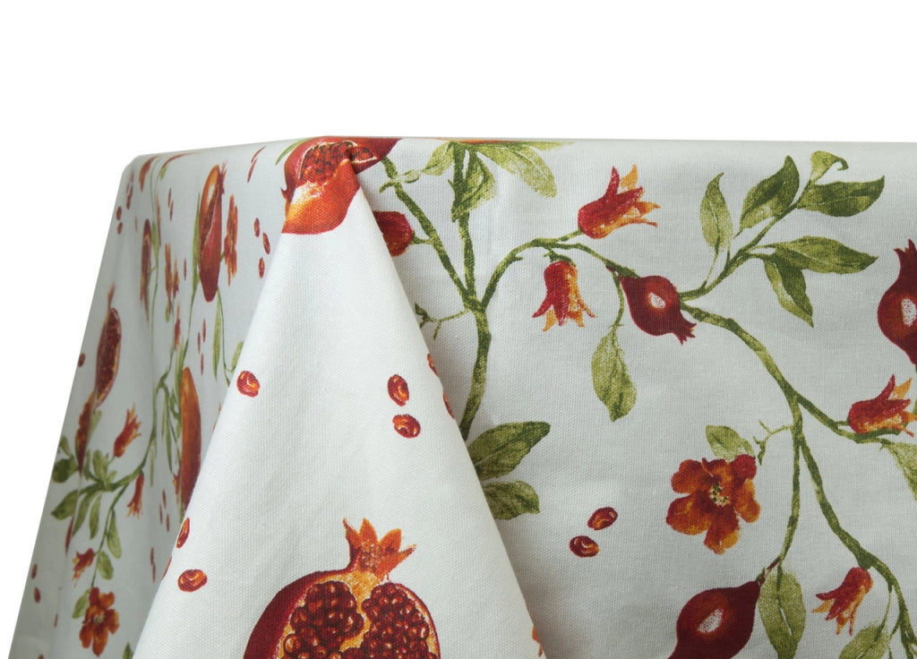 Tovaglia Per Salotto Cucina Tavolo In Cotone Made In Italy Fantasia Melograno - 140x180 - Melograno