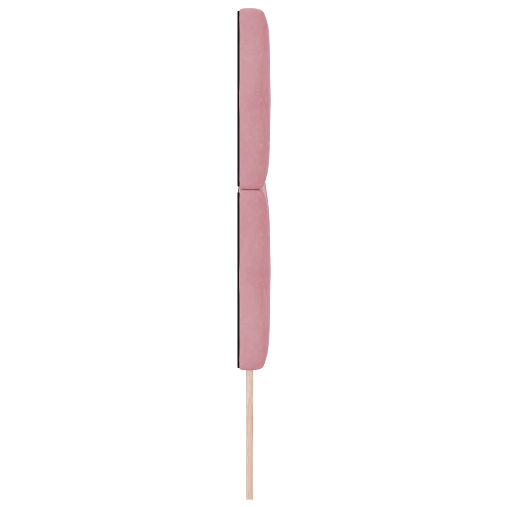 Testiera rosa tufted con bottoni di cristallo 200 cm in velluto