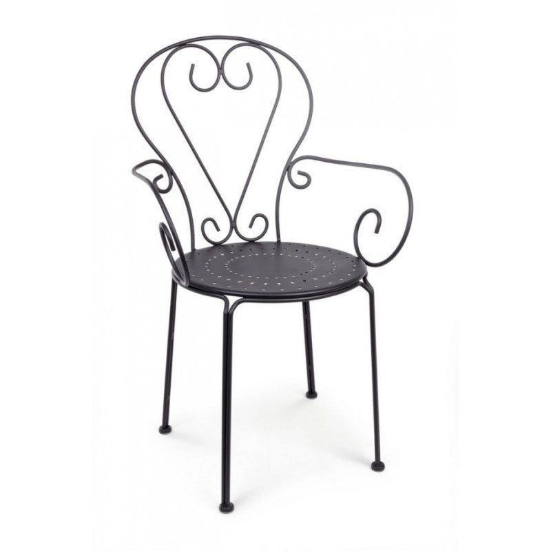 Sedia da giardino Etienne in acciaio cm  49x49x h89