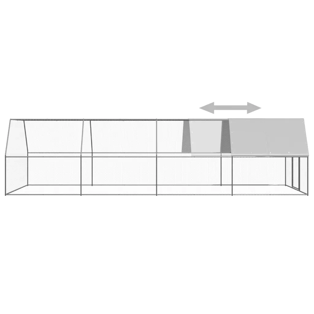 Pollaio per Esterni 3x8x2 m in Acciaio Zincato 3089326