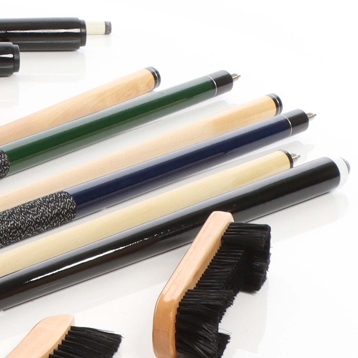 Set di accessori per biliardo 4 stecche triangolo e portastecche a parete