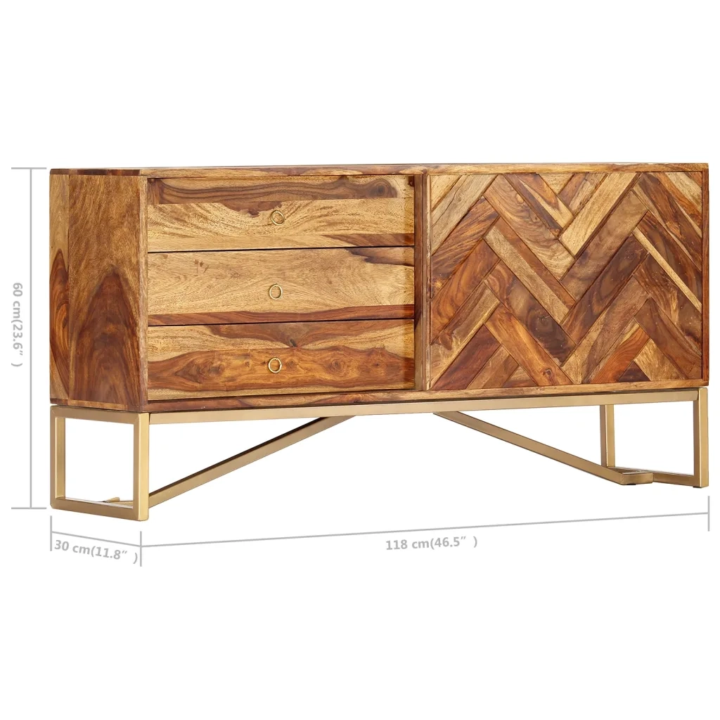 Credenza 118x30x60 cm in Legno Massello di Sheesham  cod mxl 16177