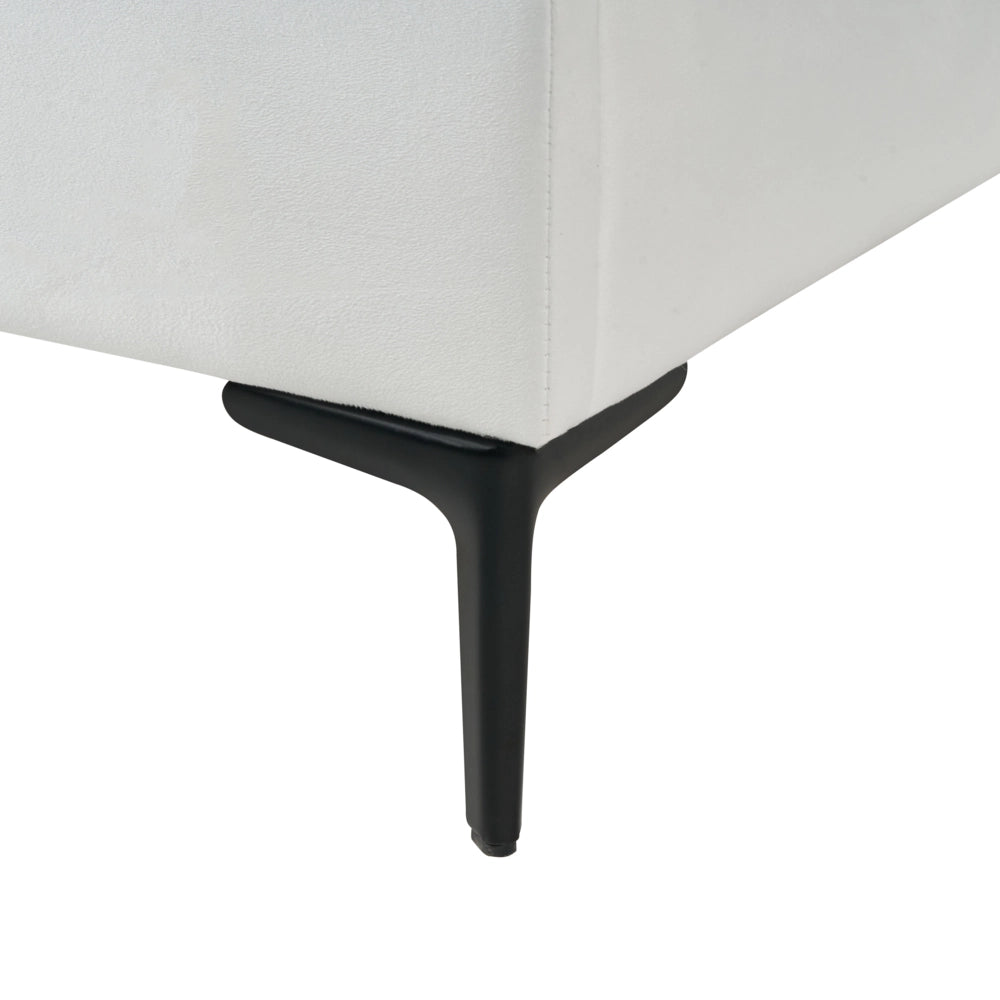 Letto singolo in velluto bianco con base a doghe 90 x 200 cm cameretta Camera Moderna Tradizionale
