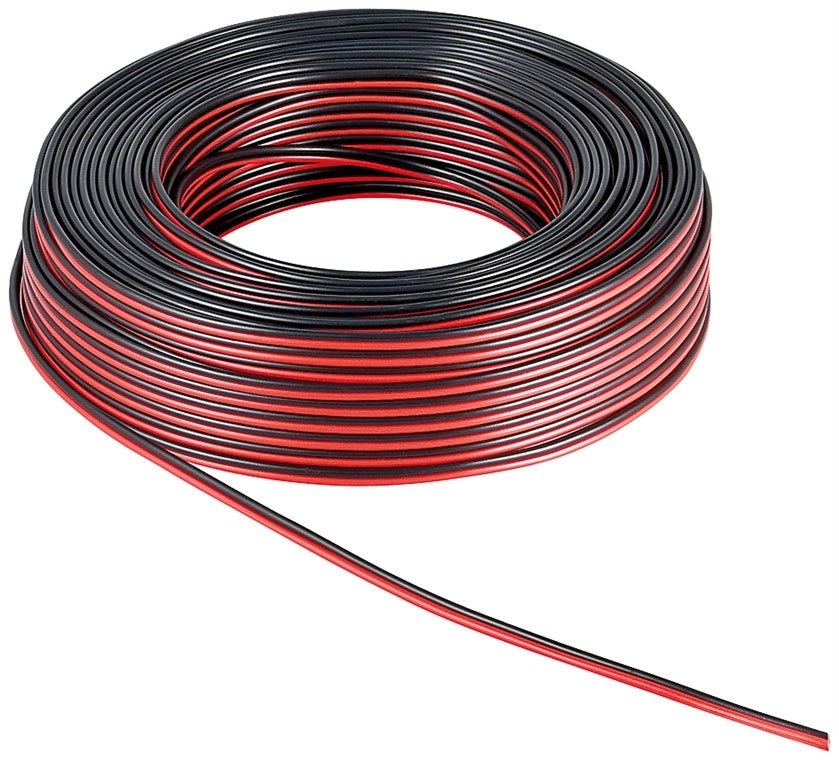 Cavo Audio per diffusori acustici Nero/rosso 0,75 mm rotolo 50 mt