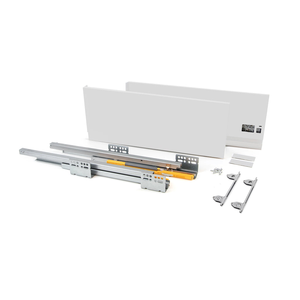 Emuca Cassetto esterno Concept 30 kg altezza 185 mm, 400, Verniciato bianco, Acciaio, 1 u.