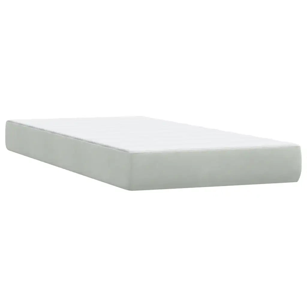 Giroletto a Molle con Materasso Grigio Chiaro 80x220 cm Velluto 3317631