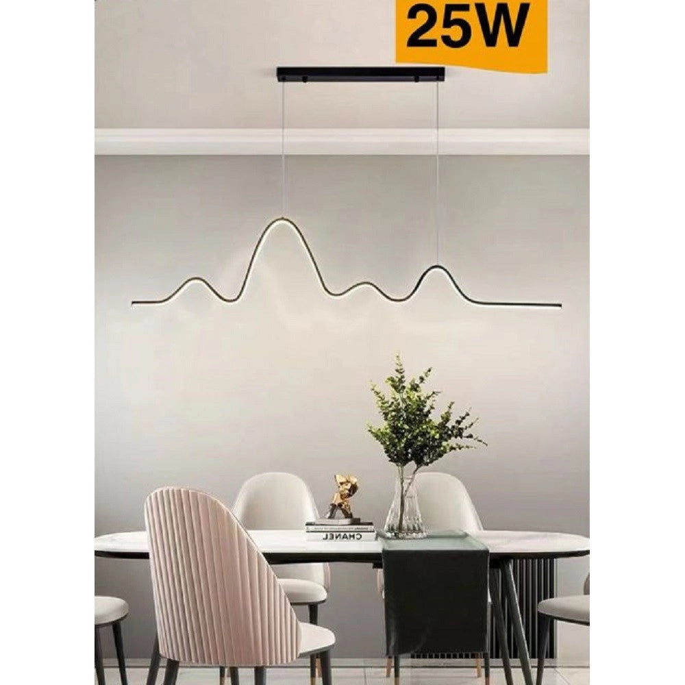 Trade Shop - Lampadario Sospensione Led 25w Moderno Onda Sfalsata Luce 4000k 6500k 3000k B73n - -bianco Naturale      -