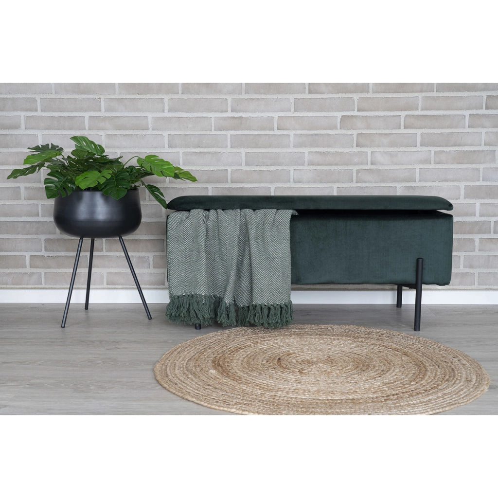 Tappeto Rotondo Bombay, Marrone, Juta, 90x90x1 cm
