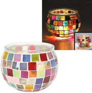 Decorazione per Tavolo - Luminaria a Mosaico - Sostegno per Bottiglie - Tavola Centrale - Decorazione per Casa/Bar/Ristorante - Vetro di Alta Qualità - Disegno di Mosaico Unico
