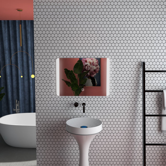 Specchio Bagno con LED a 3 Temperature e Interruttore Touch 70x50 cm Antiappannamento