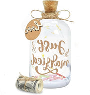 Luce a led decorativa in bottiglia di vetro con tappo di gomma - regalo di nozze per la sposa e lo sposo - bottiglia di desideri per la famiglia e l'amica - San Valentino, compleanni, Natale